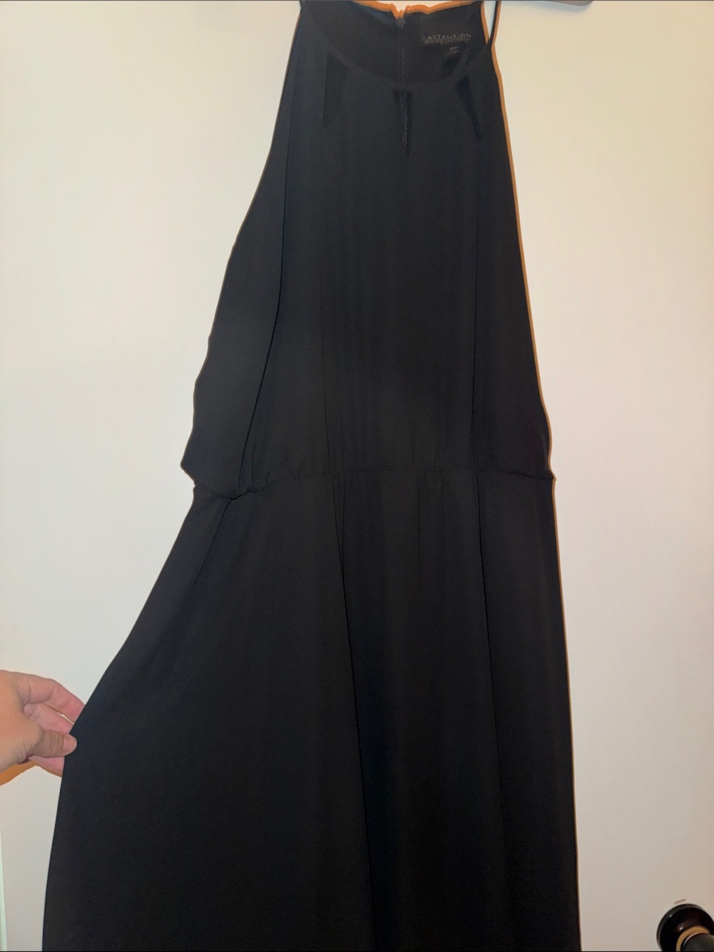 attention Black Halter Maxi Skirt